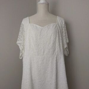 Torrid White Lace Short Sleeve Off Shoulder Top Women's Plus Size 5X New w/Tags